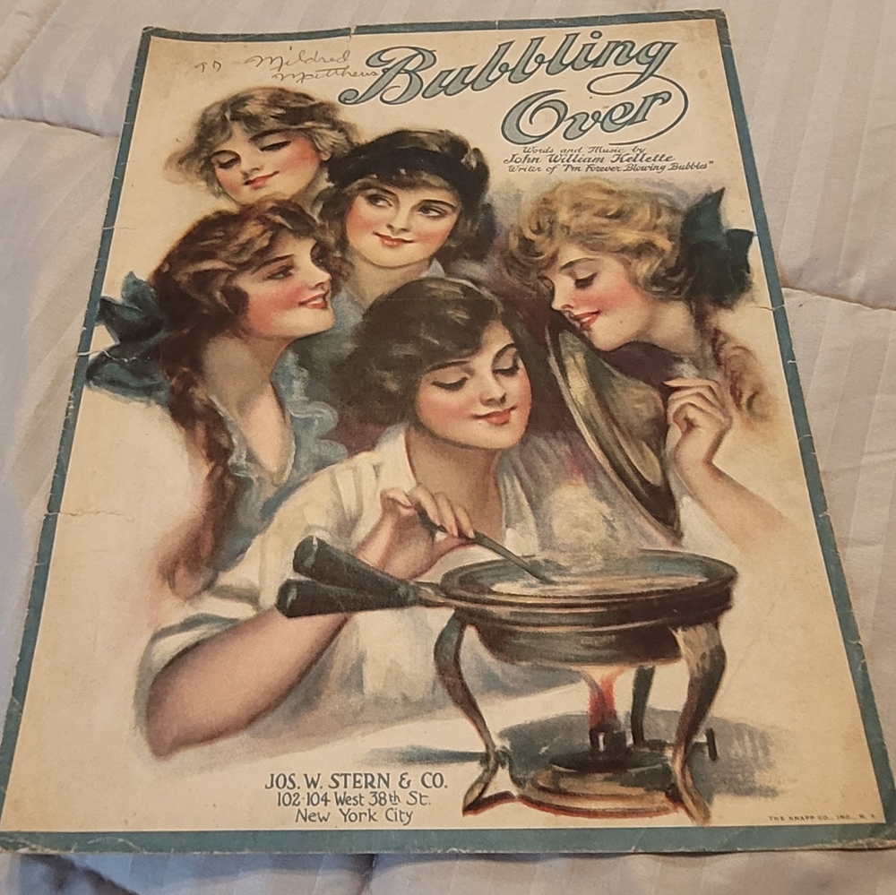 Bubbling Over vintage Sheet Music